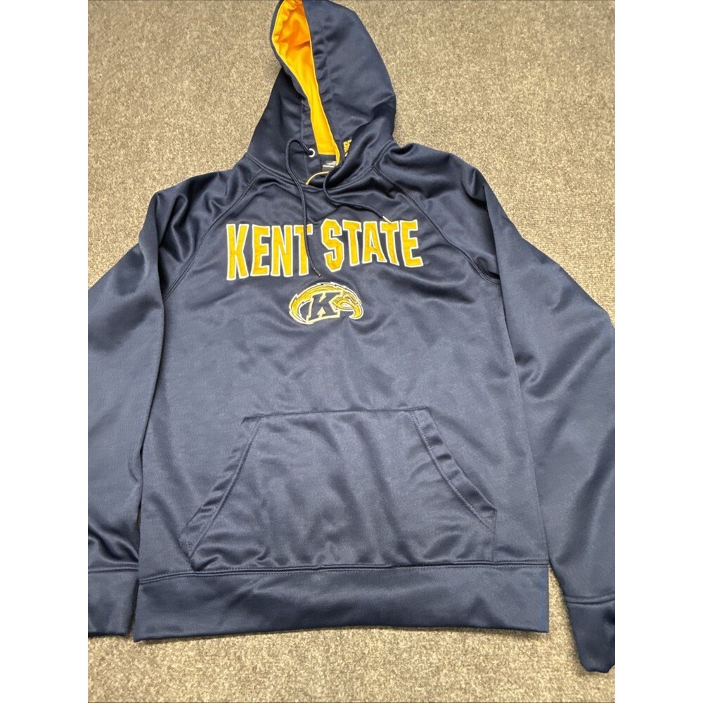 Men's Small Navy Kent State Golden Flashes Arch and Logo Pullover Hoodie
